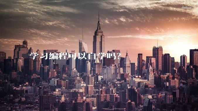 学习编程可以自学吗？